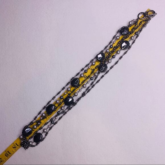 Shiny silver dark silver beads multi strand - Picture 7 of 9